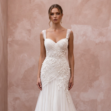 Elegant Tulle Bridal Gown for a Second Wedding