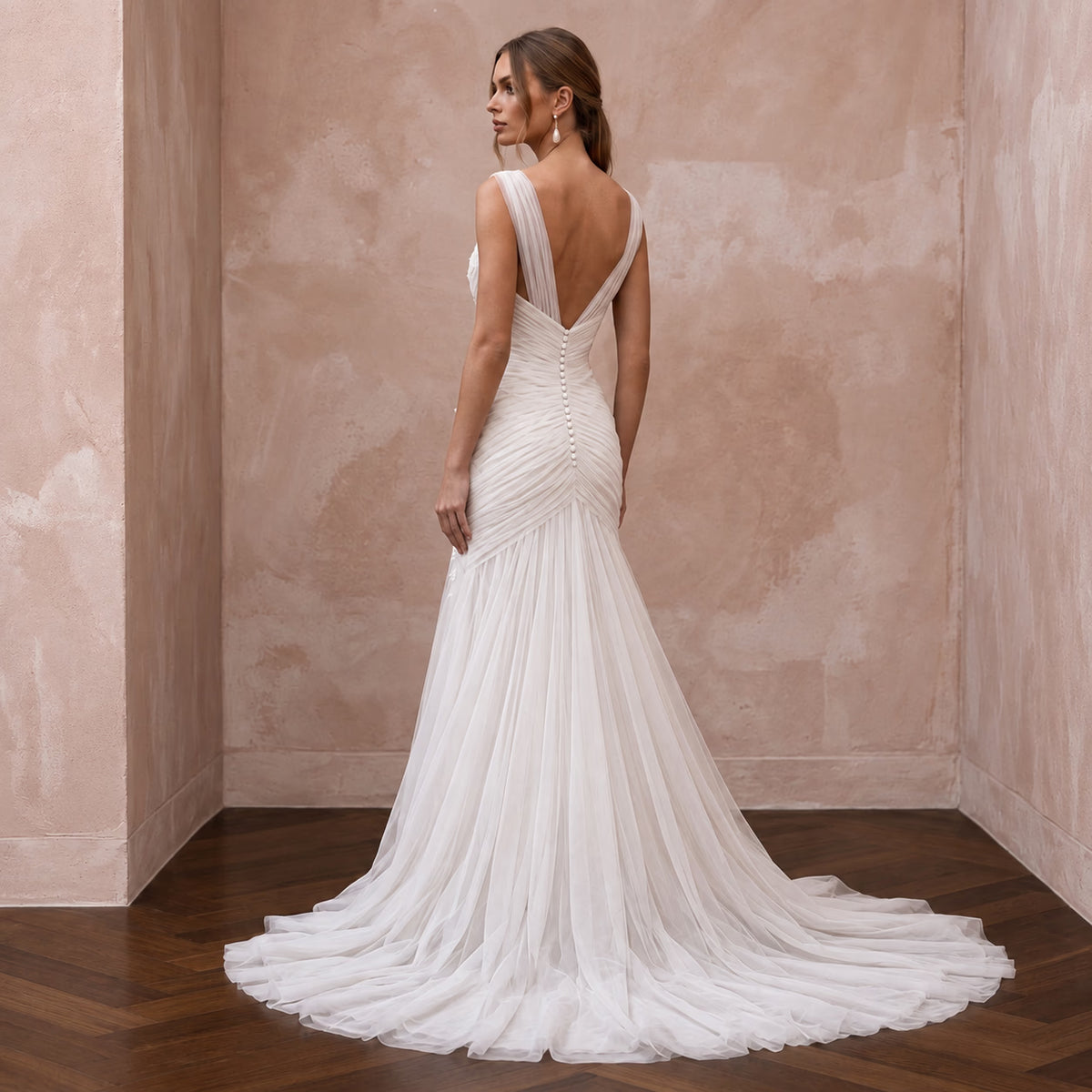 Elegant Tulle Bridal Gown for a Second Wedding