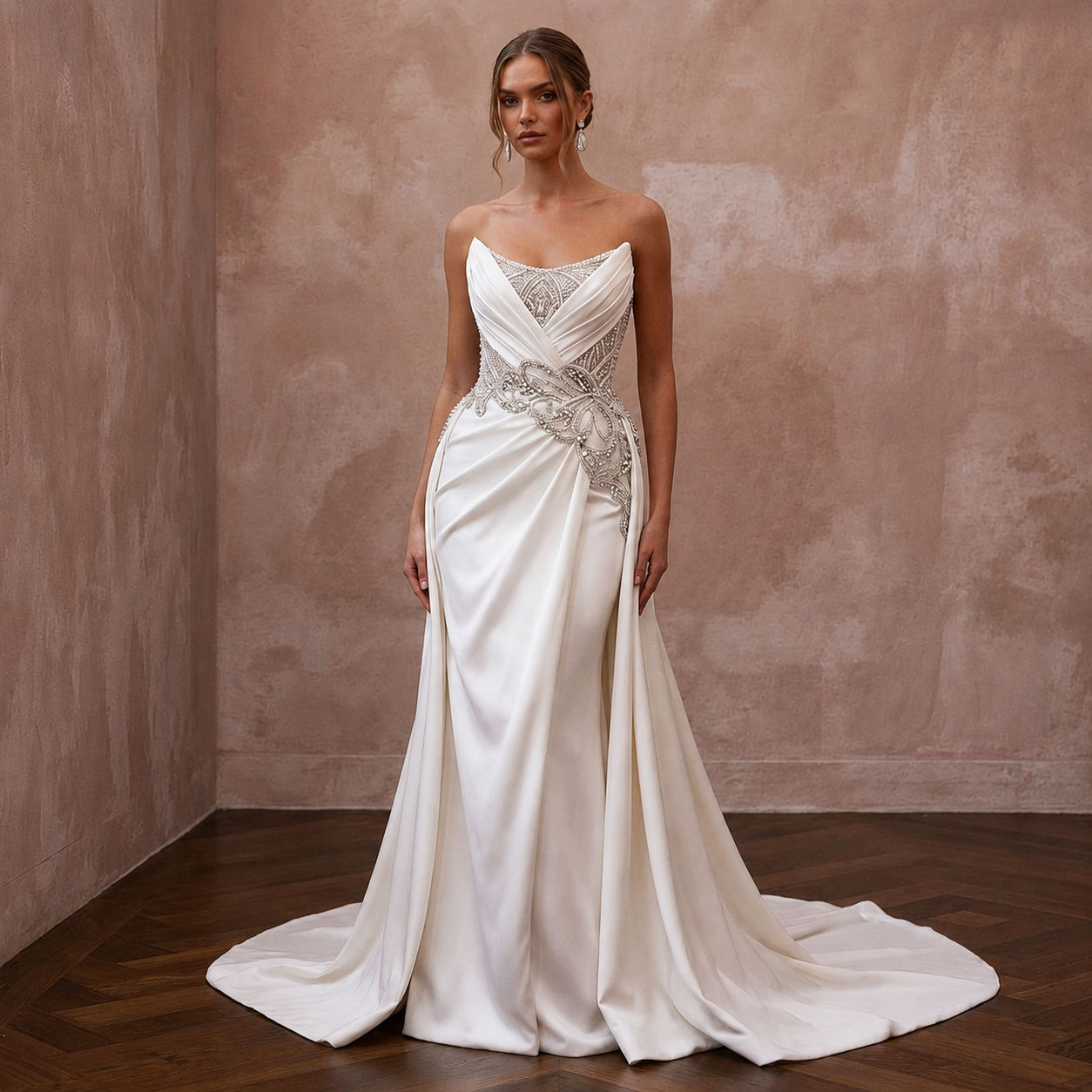 Elegant Wedding Dresses with Crystal Waist Embellishments Main image