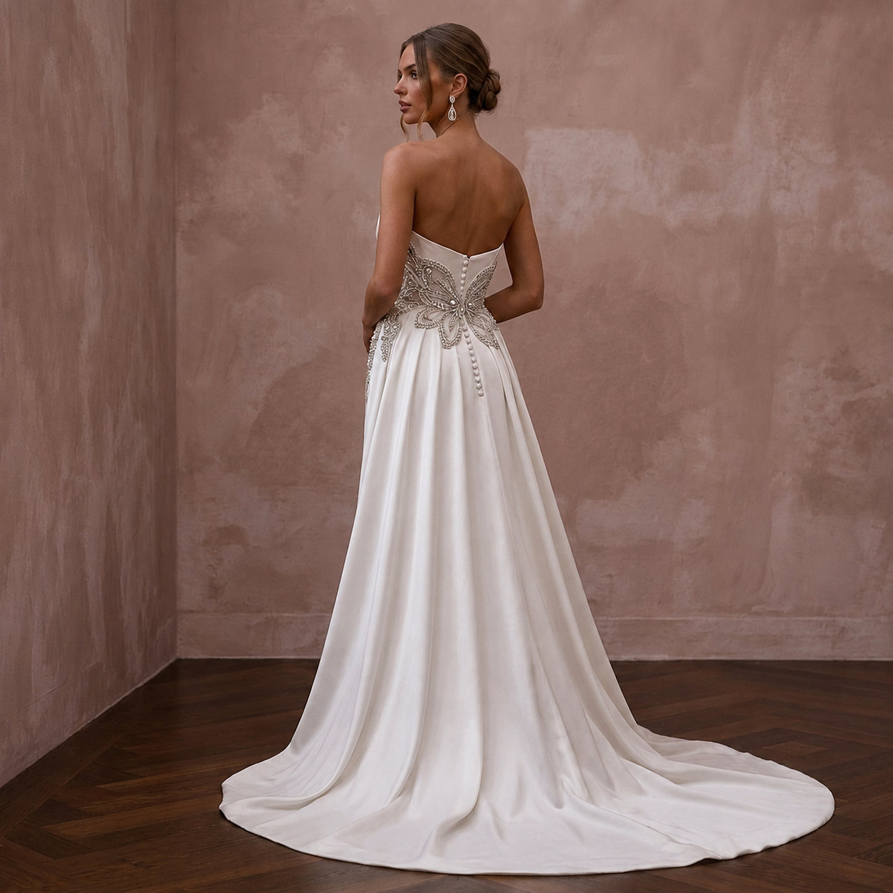 Elegant Wedding Dresses with Crystal Waist Embellishments Secondary image