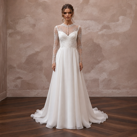 Elegant Wedding Dresses with Pearl Button Closures