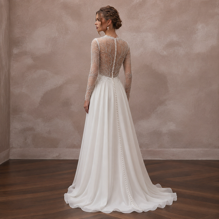 Elegant Wedding Dresses with Pearl Button Closures