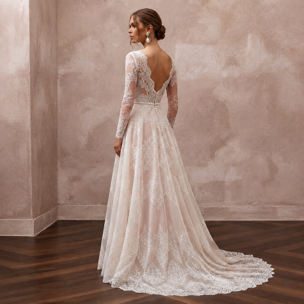 Elegant Wedding Dresses with Scalloped Lace Hemlines Secondary image