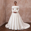 Elegant White Faux Fur Trim Mikado Wedding Gown for Winter Vow Renewal