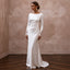 Elegant White Silk Charmeuse Long Sleeve Dress for Engagement - Apparel & Accessories > Clothing > Wedding & Bridal Party Dresses > Wedding Dresses - Mignonette Bridal