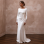Elegant White Silk Charmeuse Long Sleeve Dress for Engagement