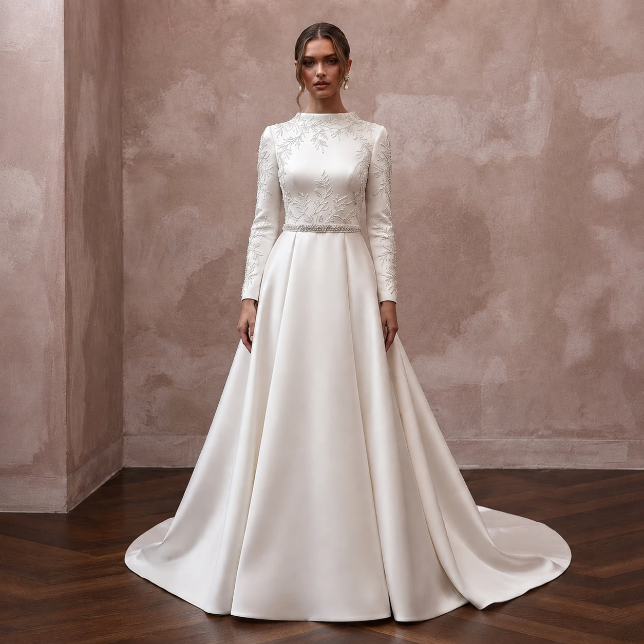 Elegant Satin Wedding Dress for a Formal Wedding