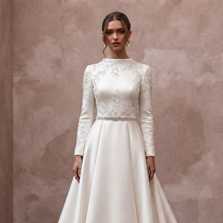 Elegant Satin Wedding Dress for a Formal Wedding