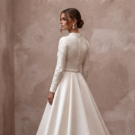 Elegant Satin Wedding Dress for a Formal Wedding