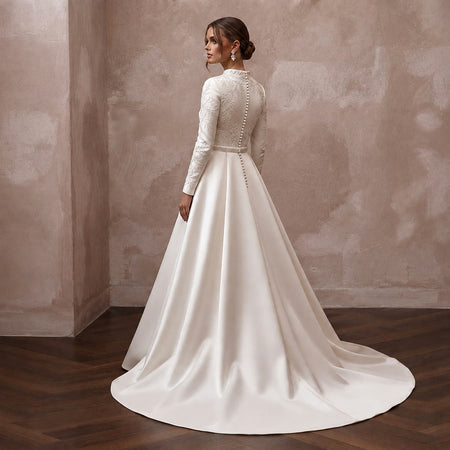 Elegant Satin Wedding Dress for a Formal Wedding
