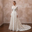 Embroidered Lace Wedding Gown for a Winter Church Ceremony