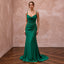 Emerald Green Silk Georgette Draped Cowl Neck Evening Gown