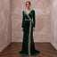 Emerald Green Velvet Draped Wrap Maxi Dress for Winter Banquet - Apparel & Accessories > Clothing > Wedding & Bridal Party Dresses > Wedding Dresses - Mignonette Bridal