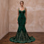 Emerald Green Velvet Sweetheart Neckline Mermaid Dress - Apparel & Accessories > Clothing > Wedding & Bridal Party Dresses > Wedding Dresses - Mignonette Bridal