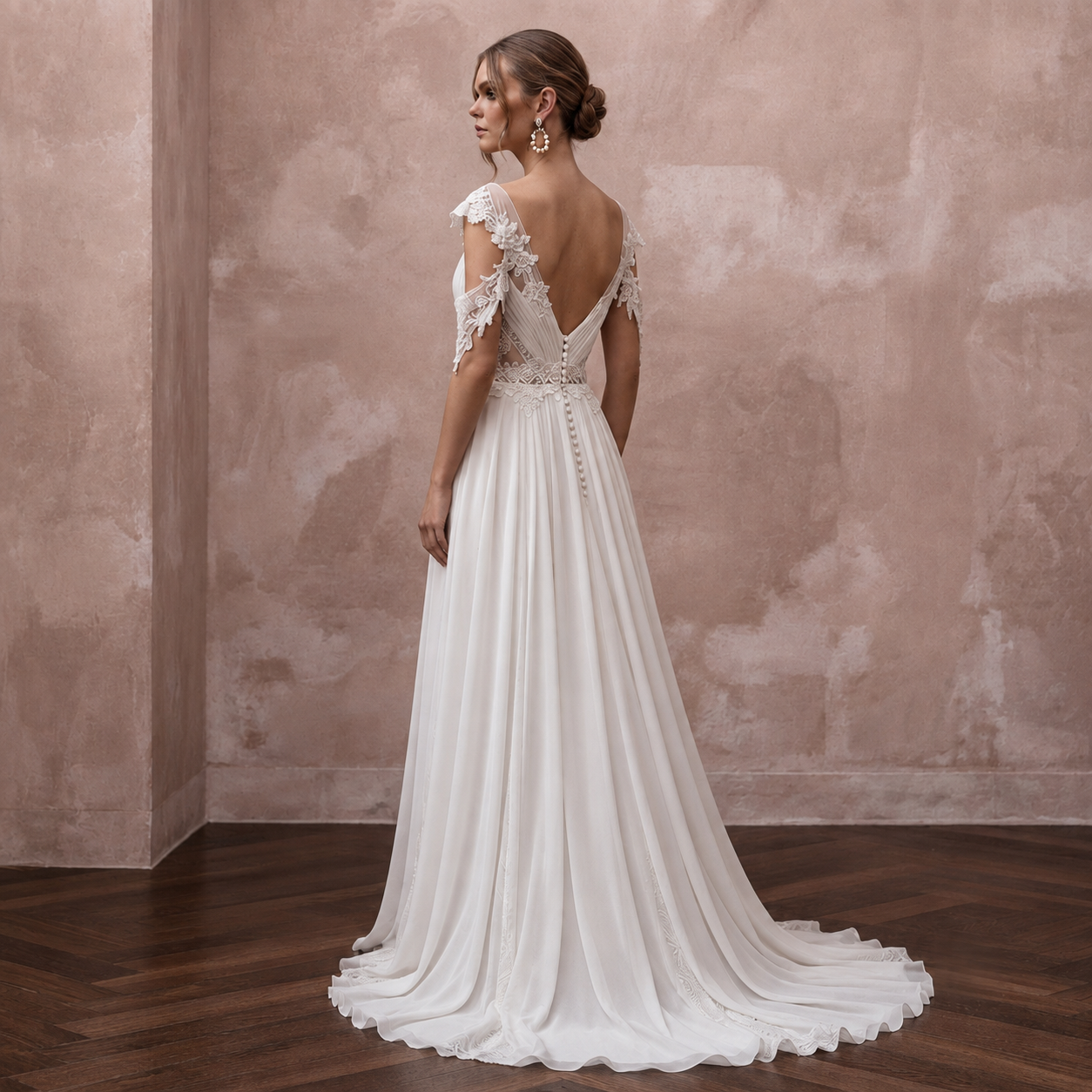 Empire Waist Chiffon Wedding Dresses with Romantic Appeal Secondary image