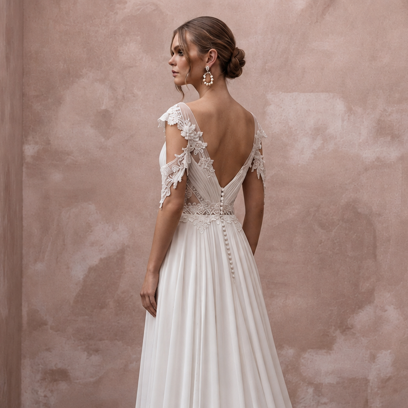 Empire Waist Chiffon Wedding Dresses with Romantic Appeal