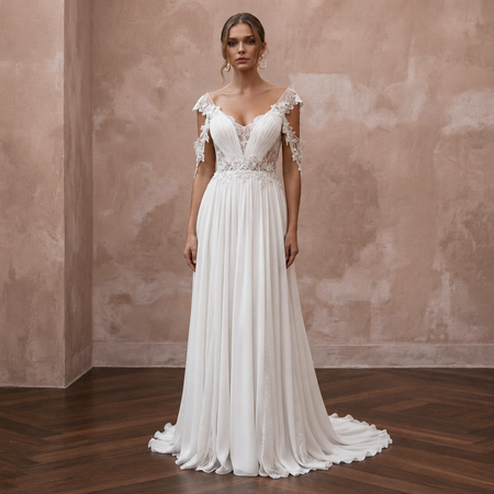 Empire Waist Chiffon Wedding Dresses with Romantic Appeal