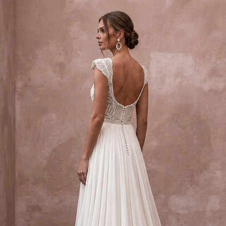 Empire Waist Wedding Dresses with Airy Chiffon Skirts - Apparel & Accessories > Clothing > Wedding & Bridal Party Dresses > Wedding Dresses - Mignonette Bridal