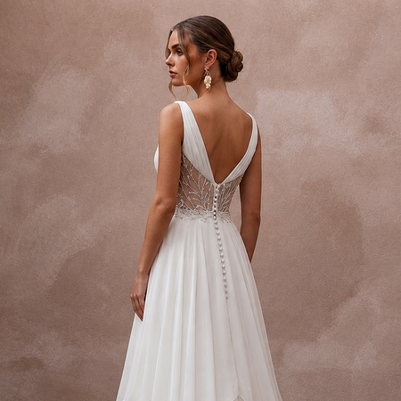 Empire Waist Wedding Dresses with Chiffon Layers