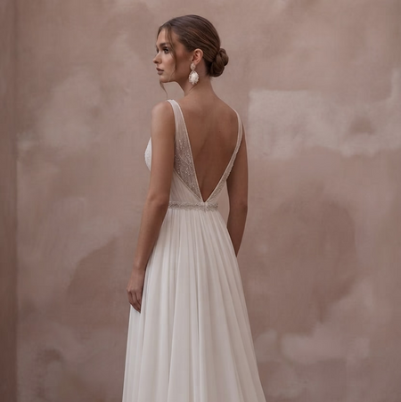 Empire Waist Wedding Dresses with Lightweight Chiffon - Apparel & Accessories > Clothing > Wedding & Bridal Party Dresses > Wedding Dresses - Mignonette