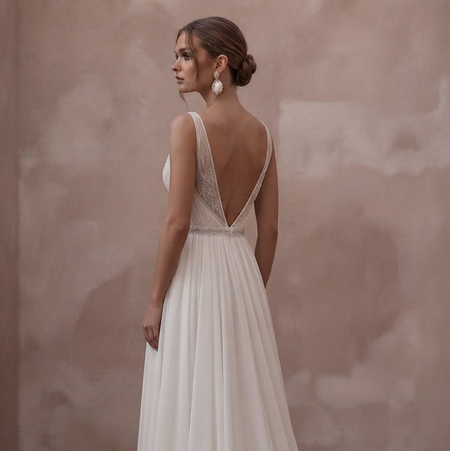 Empire Waist Wedding Dresses with Lightweight Chiffon