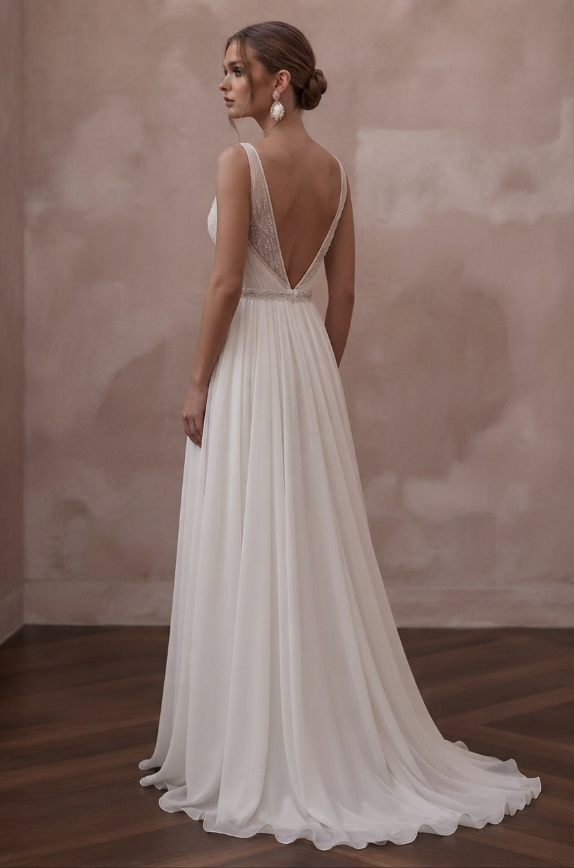 Empire Waist Wedding Dresses with Lightweight Chiffon Secondary image