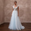 Ethereal Blue - Tinged White Tulle Gown for Ice Hotel Reception - Apparel & Accessories > Clothing > Wedding & Bridal Party Dresses > Wedding Dresses - Mignonette Bridal