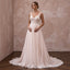 Ethereal Soft Blush Chiffon Empire Waist Maternity Wedding Dress