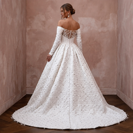 Ethereal White Quilted Satin Gown for Snowy Trash the Dress