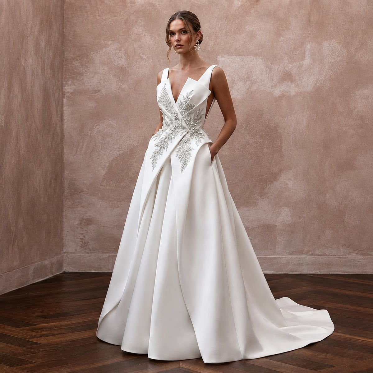 Exclusive Bridal Gowns with Sculpted Mikado Silhouettes - Apparel & Accessories > Clothing > Wedding & Bridal Party Dresses > Wedding Dresses - Mignonette Bridal Main image