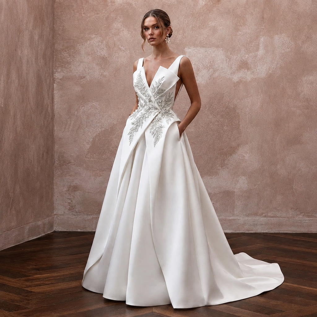 Exclusive Bridal Gowns with Sculpted Mikado Silhouettes - Apparel & Accessories > Clothing > Wedding & Bridal Party Dresses > Wedding Dresses - Mignonette Bridal