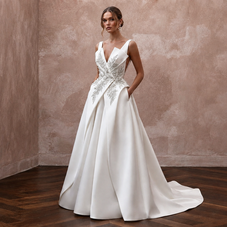 Exclusive Bridal Gowns with Sculpted Mikado Silhouettes