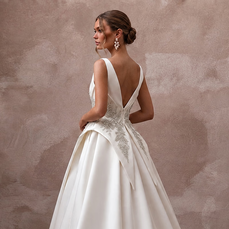 Exclusive Bridal Gowns with Sculpted Mikado Silhouettes - Apparel & Accessories > Clothing > Wedding & Bridal Party Dresses > Wedding Dresses - Mignonette Bridal