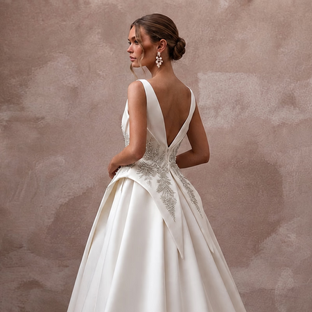 Exclusive Bridal Gowns with Sculpted Mikado Silhouettes - Apparel & Accessories > Clothing > Wedding & Bridal Party Dresses > Wedding Dresses - Mignonette Bridal