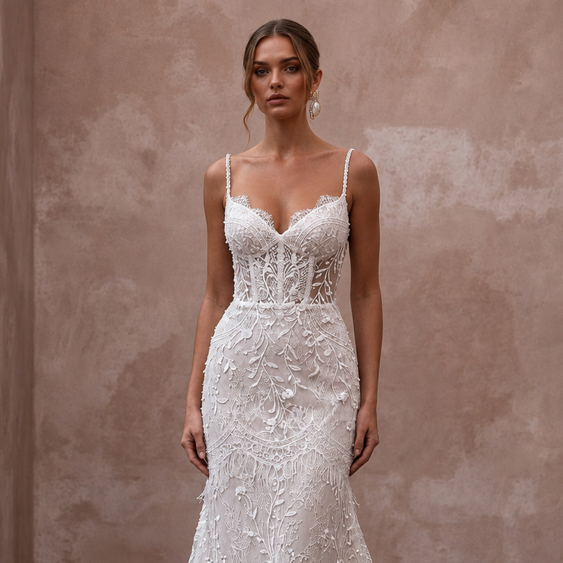 Eyelash Lace Wedding Dresses with Romantic Elegance