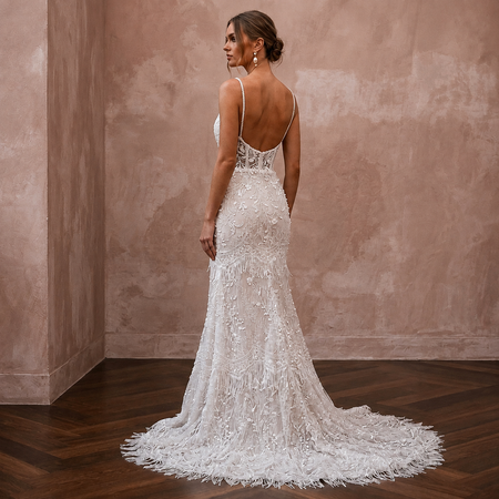 Eyelash Lace Wedding Dresses with Romantic Elegance