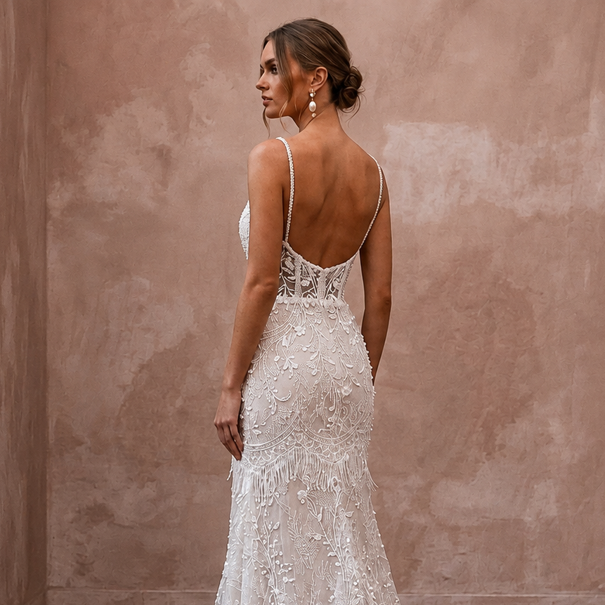 Eyelash Lace Wedding Dresses with Romantic Elegance