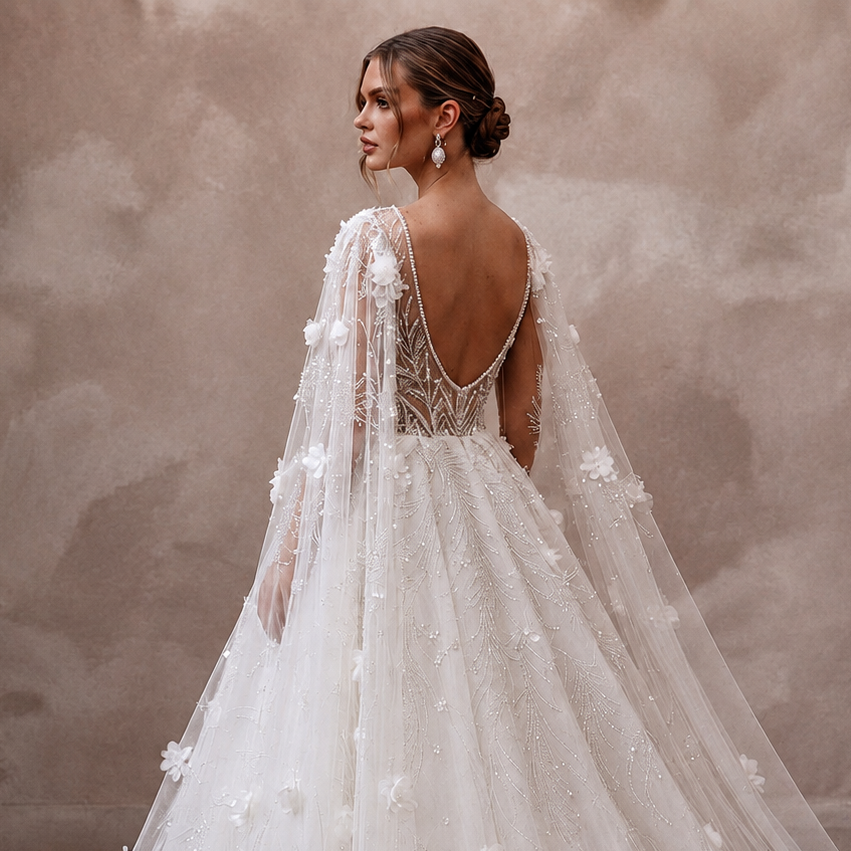 Fairy-Tale White Tulle Ball Gown Bridal Dress for Trash the Dress Shoot
