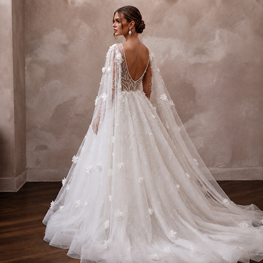 Fairy-Tale White Tulle Ball Gown Bridal Dress for Trash the Dress Shoot