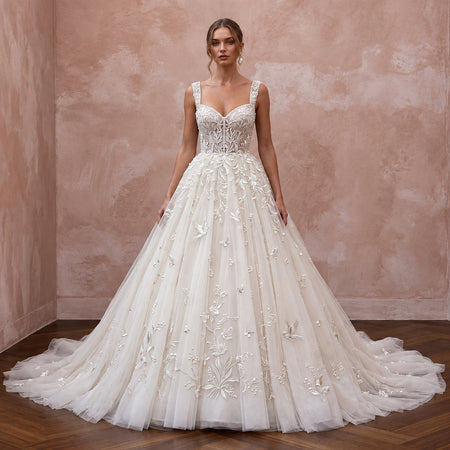 Fairytale Tulle Wedding Dress with Ball Gown Silhouette - Apparel & Accessories > Clothing > Wedding & Bridal Party Dresses > Wedding Dresses - Mignonette Bridal