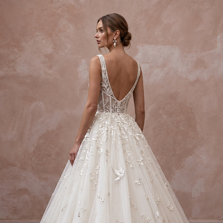 Fairytale Tulle Wedding Dress with Ball Gown Silhouette - Apparel & Accessories > Clothing > Wedding & Bridal Party Dresses > Wedding Dresses - Mignonette Bridal
