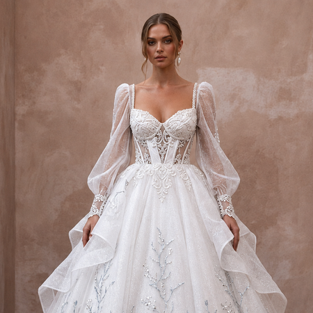 Fairytale Wedding Dresses with Glitter Organza Skirts