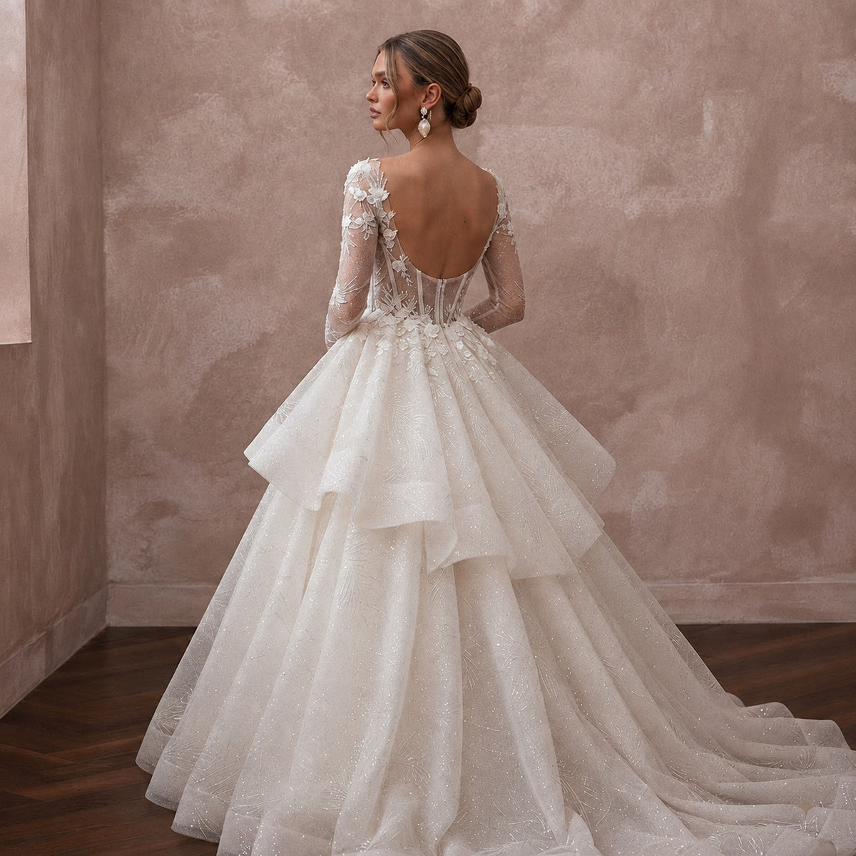 Fairytale Wedding Dresses with Glitter Tulle Skirts - Apparel & Accessories > Clothing > Wedding & Bridal Party Dresses > Wedding Dresses - Mignonette Bridal