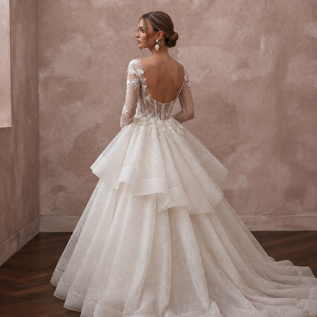 Fairytale Wedding Dresses with Glitter Tulle Skirts