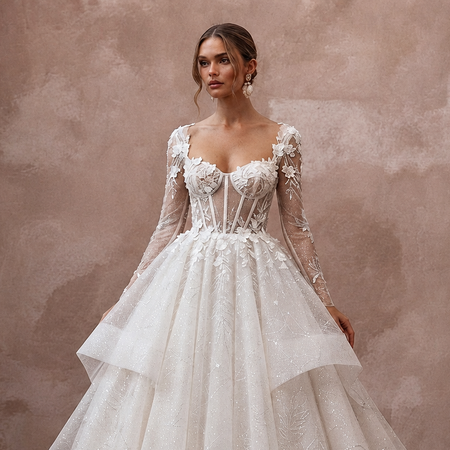 Fairytale Wedding Dresses with Glitter Tulle Skirts