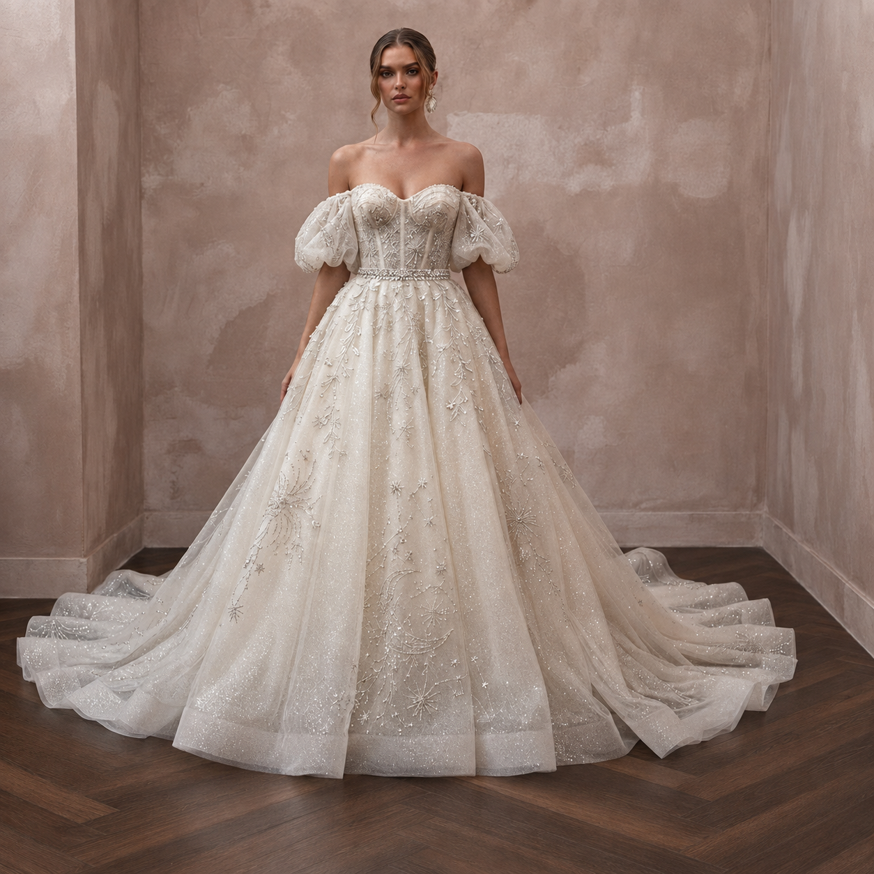 Fairytale Wedding Dresses with Glittering Tulle Layers Main image