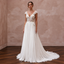 Feminine Chiffon Wedding Gown with Flowing Skirt