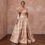 Festive Blush Silk Taffeta Plaid Bridal Dress for Holiday Reception