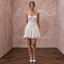 Flirty White Sequined Lace Mini Wedding Dress for Reception Exit
