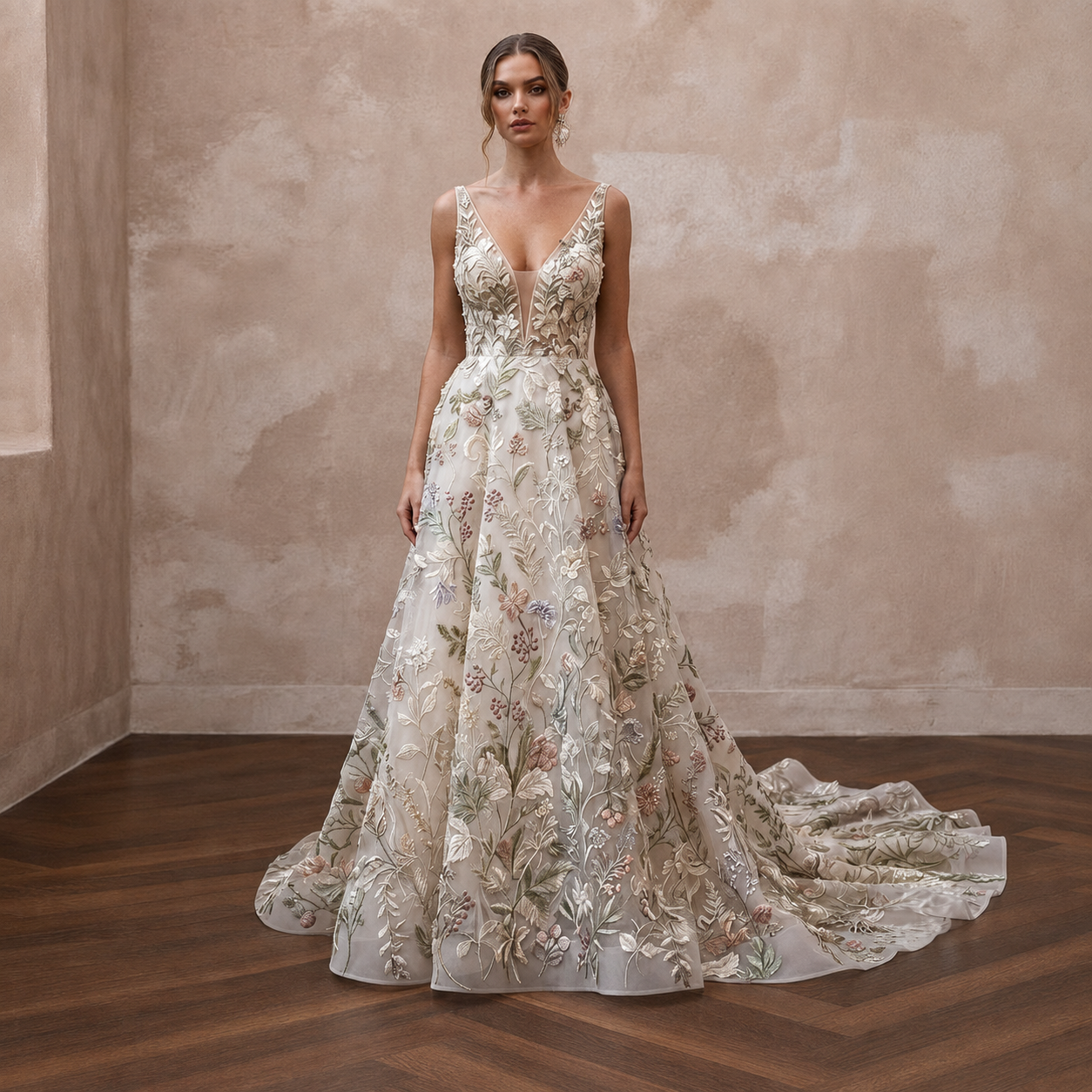 Floral Embroidered Wedding Dresses with Botanical Designs Main image